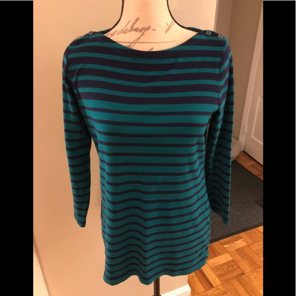 Lands’ End Striped 3/4 Sleeved Shirt Size M - Picture 1 of 5